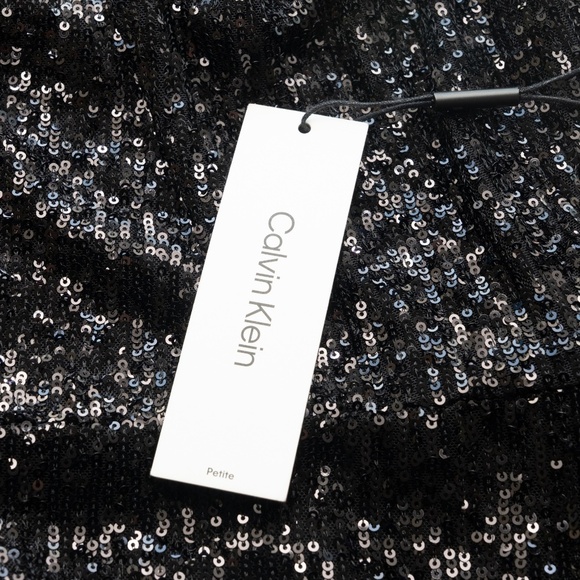 Calvin Klein - Petite Sequin Keyhole Sleeveless Sheath Dress - Picture 9 of 14